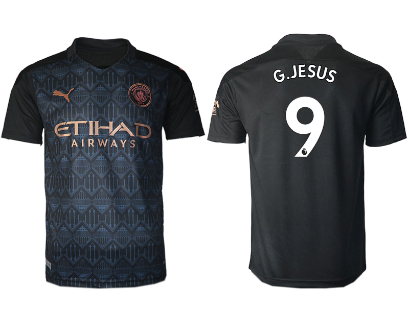 Men 2020-2021 club Manchester City away aaa version #9 black Soccer Jerseys